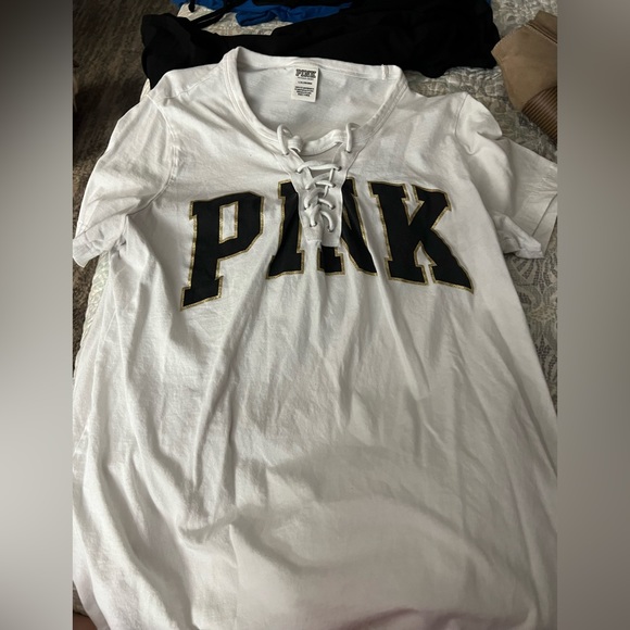 PINK Victoria's Secret Tops - Pink cross cross shirt